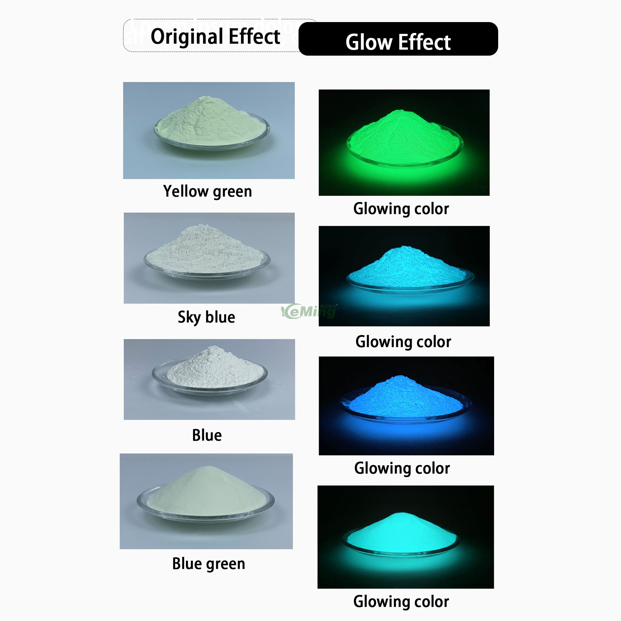 Manufacturer Luminous Glow Pigment Powder for Stone,paint,epoxy Resin,slime