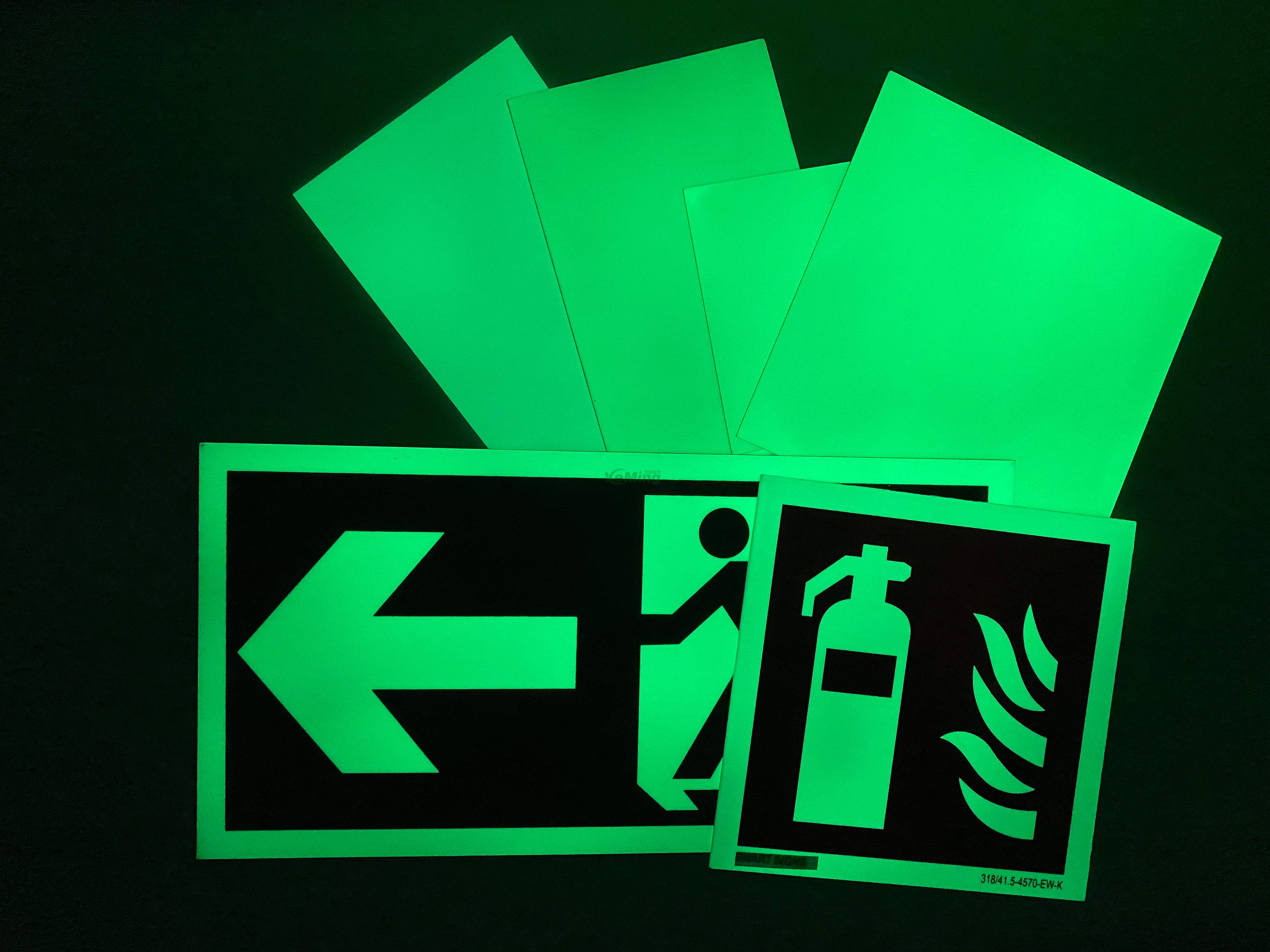 Printable Glow in The Dark Pvc Rigid Sheet Photoluminescent Acrylic Sheet for Exit Signs