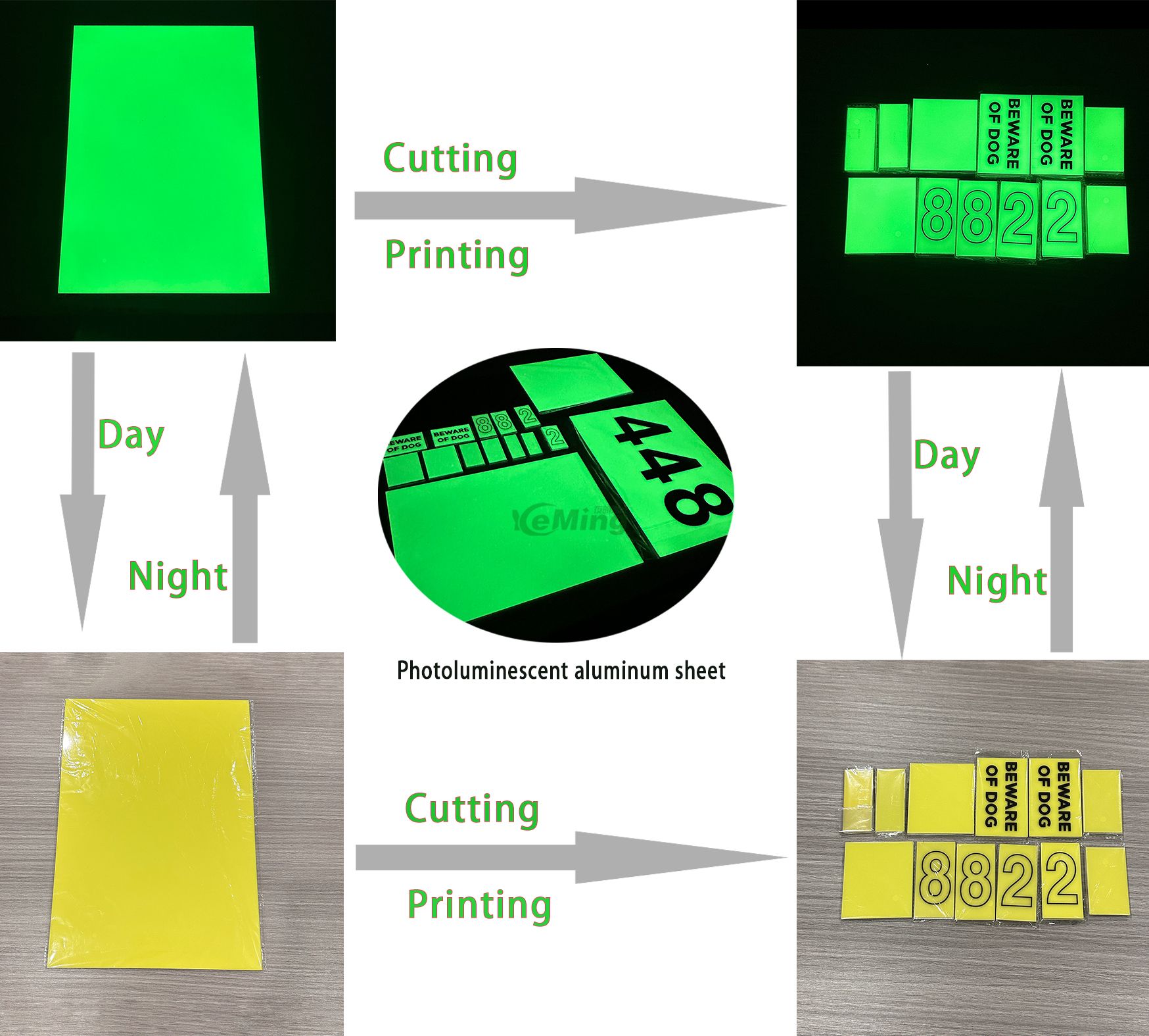 Super Glow in the Dark House Numbers Glow Beware Of Dog Sign Photoluminescent Signs Suppliers