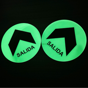 Diameter 200 Glow In The Dark floor Exit signs round Graphic Design Photoluminescent glass glow floor signs without power