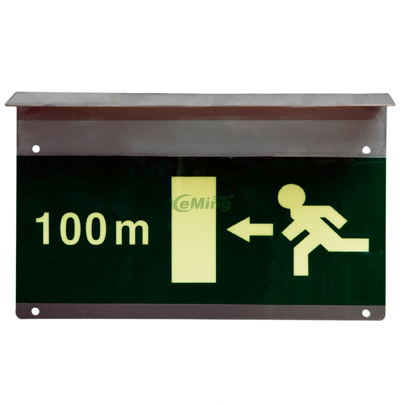 Pedestrian Emergency Exit Distance Marking Signage Tunnel Photoluminescent Signs for Warning Signs