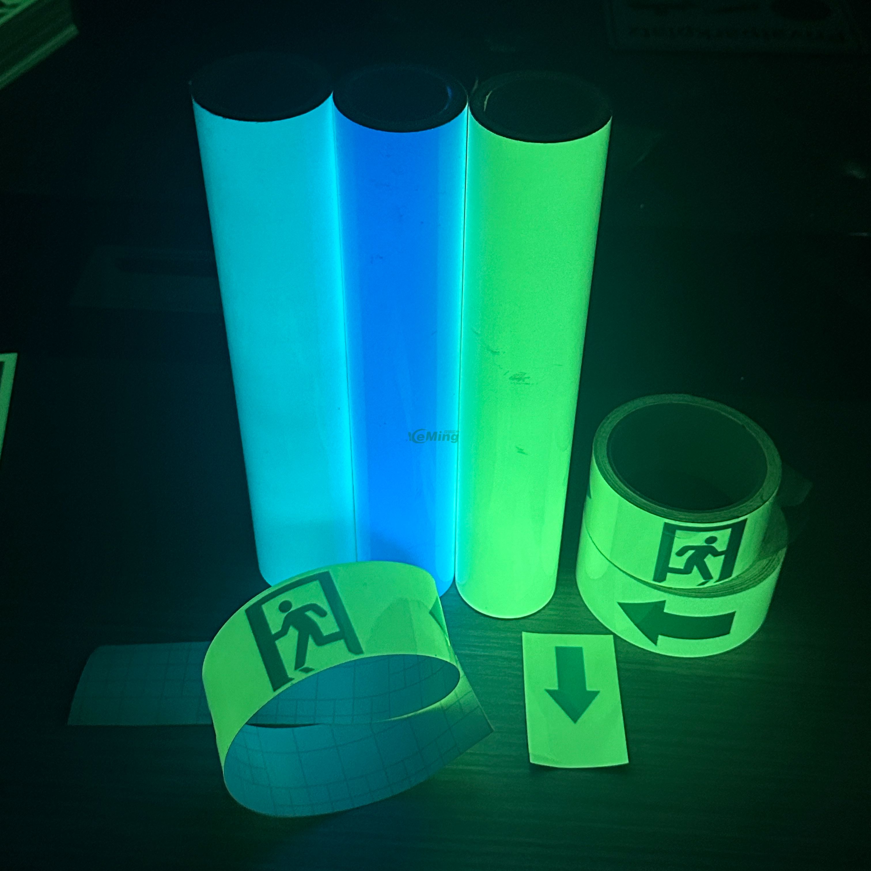 Blue glow in the dark vinyl tape night glow tape safety luminous tapes for walls