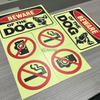 Glow in The Dark Beware of The Dog Warning Sign Photoluminescent Warning Dog Sign