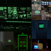 Emergency Photoluminescent Exit Sign Warning Signage Green exit sign Glow in the dark for Business,School,Office