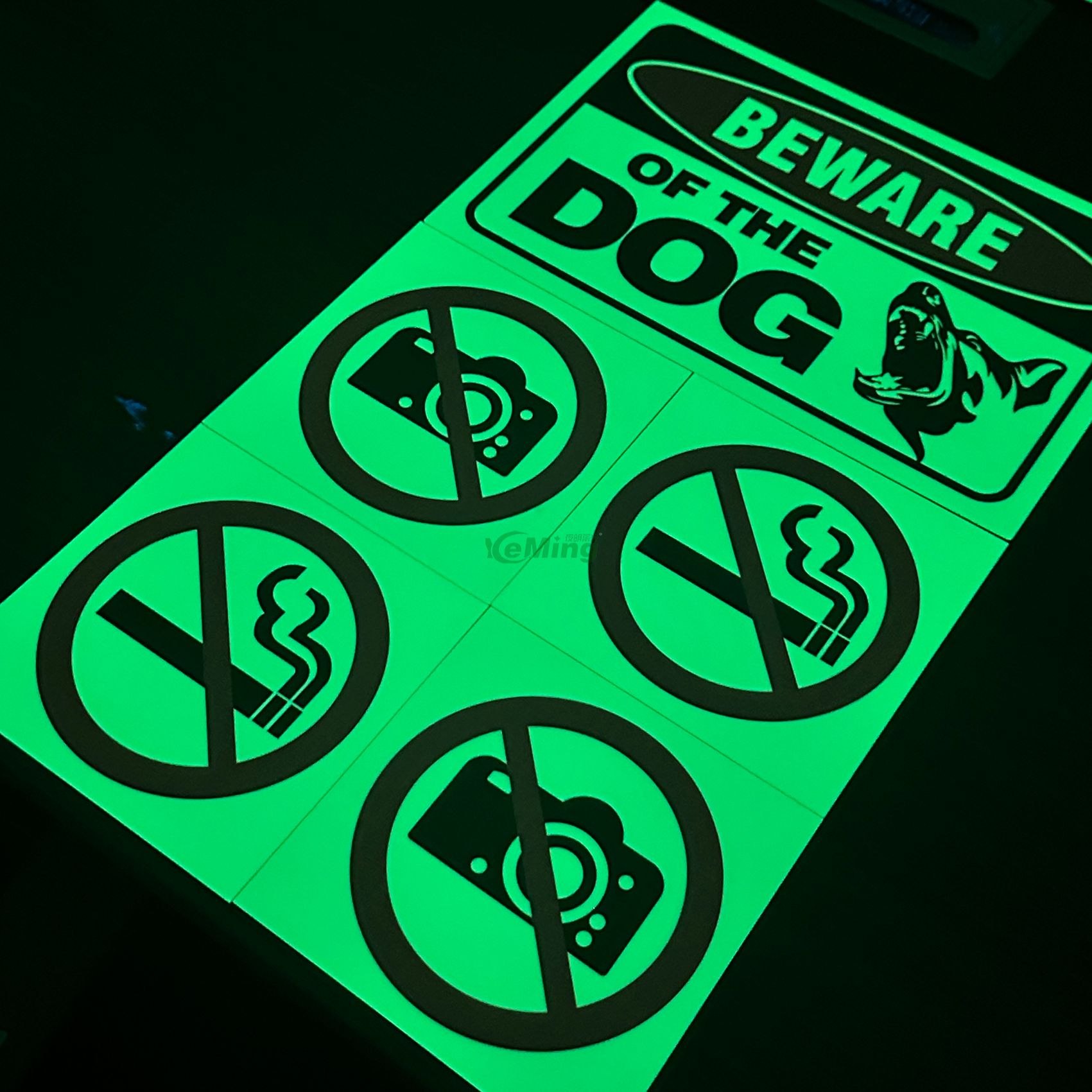 Self-Adhesive PVC No Photography Sign Safety Warning Sign Photoluminescent No Photography Sign No Smoking Sign 