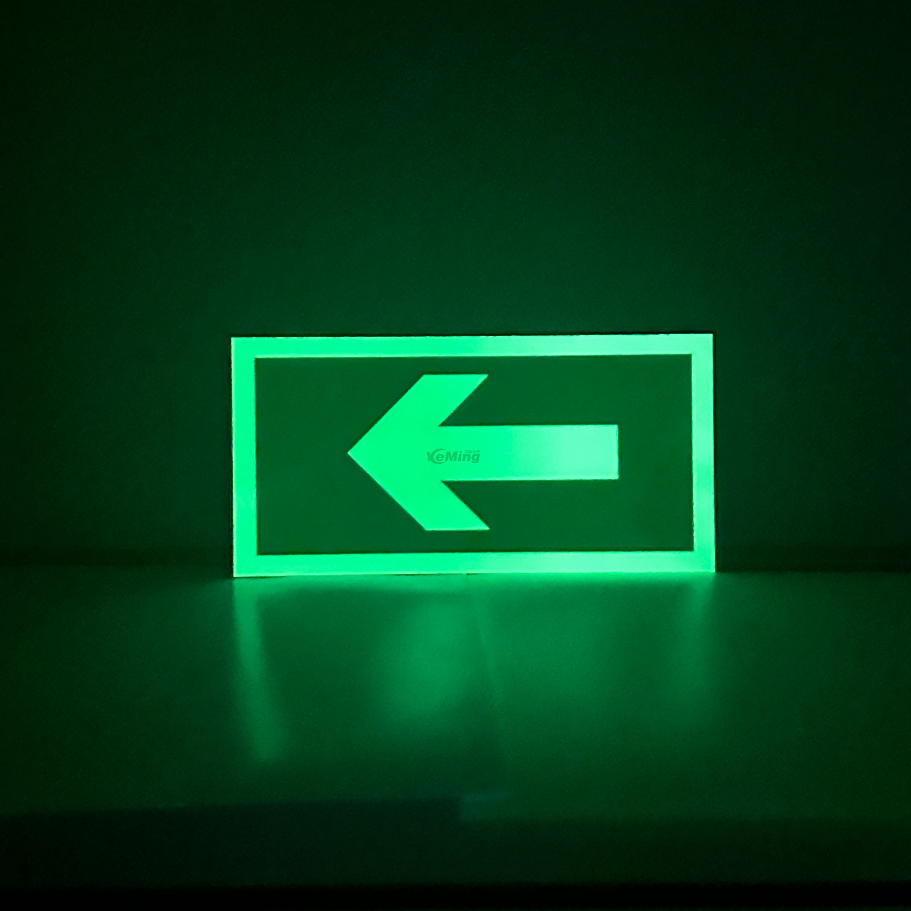 Customized Photoluminescent Signage Arrow Right Left Sign Luminescent Fire Emergency Sign