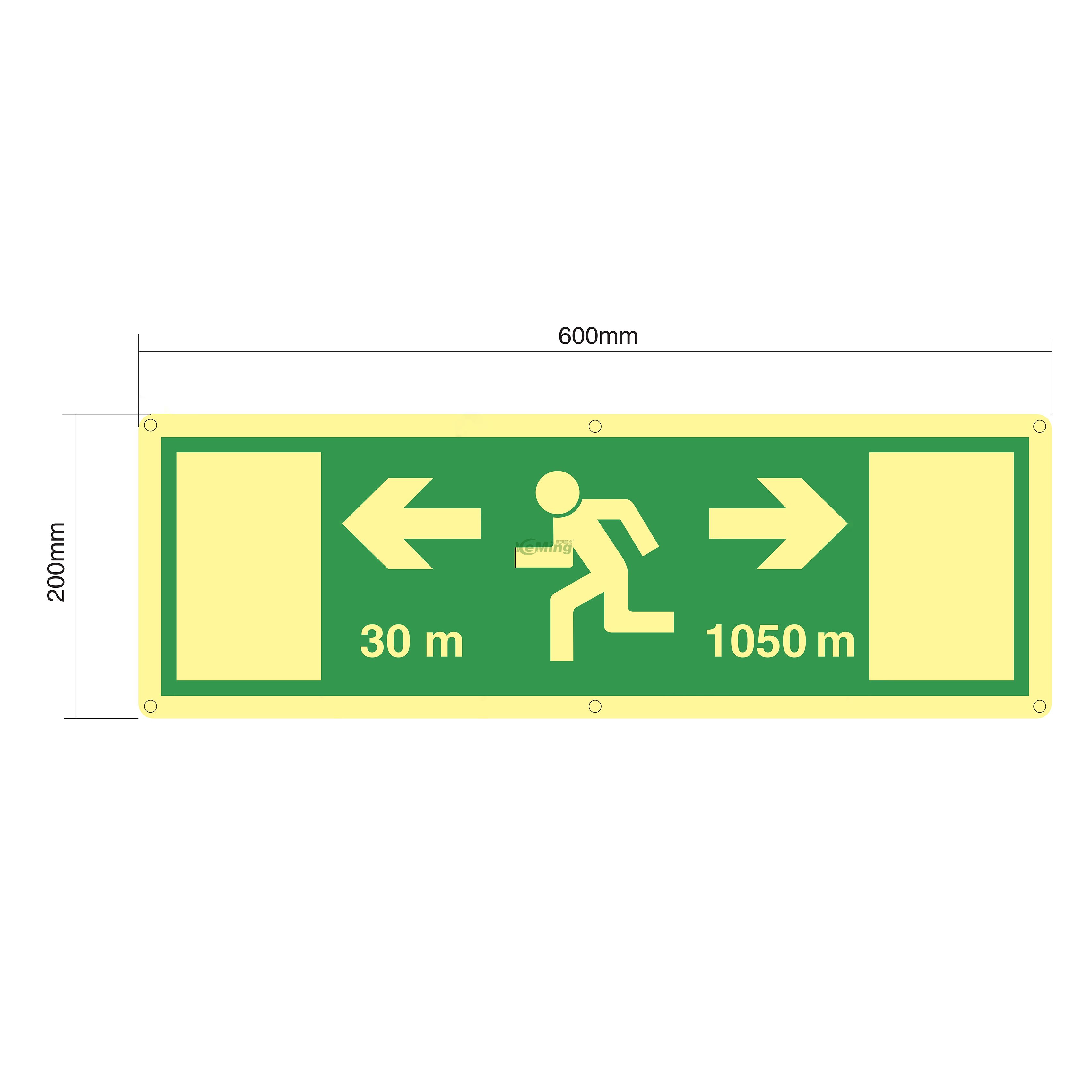 Custom Tunnel Safety Warning Signs Glow in The Dark Photoluminescent Signs