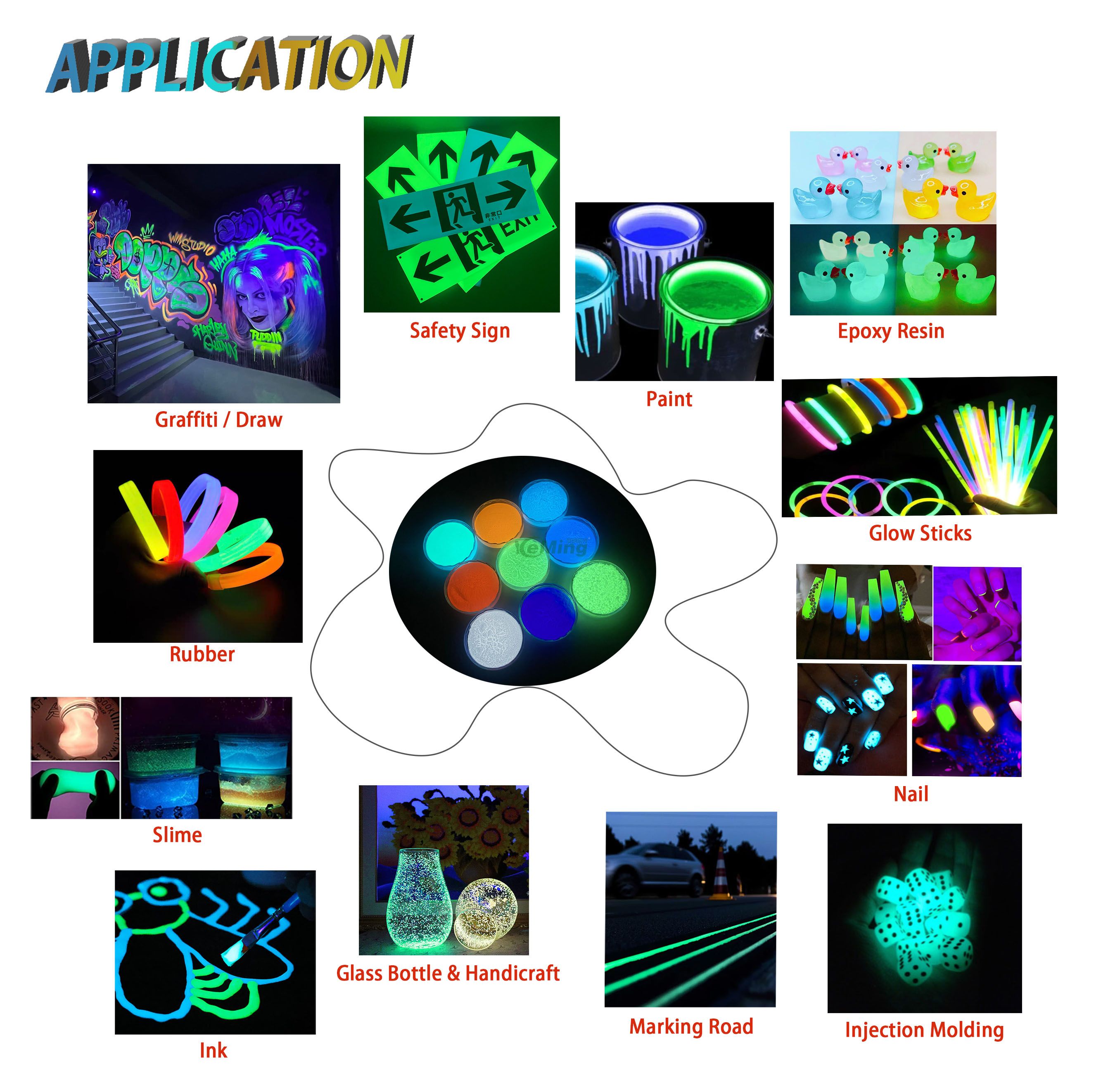 100um-150um-High Brightness Green Photoluminescent Powder Glow Pigment