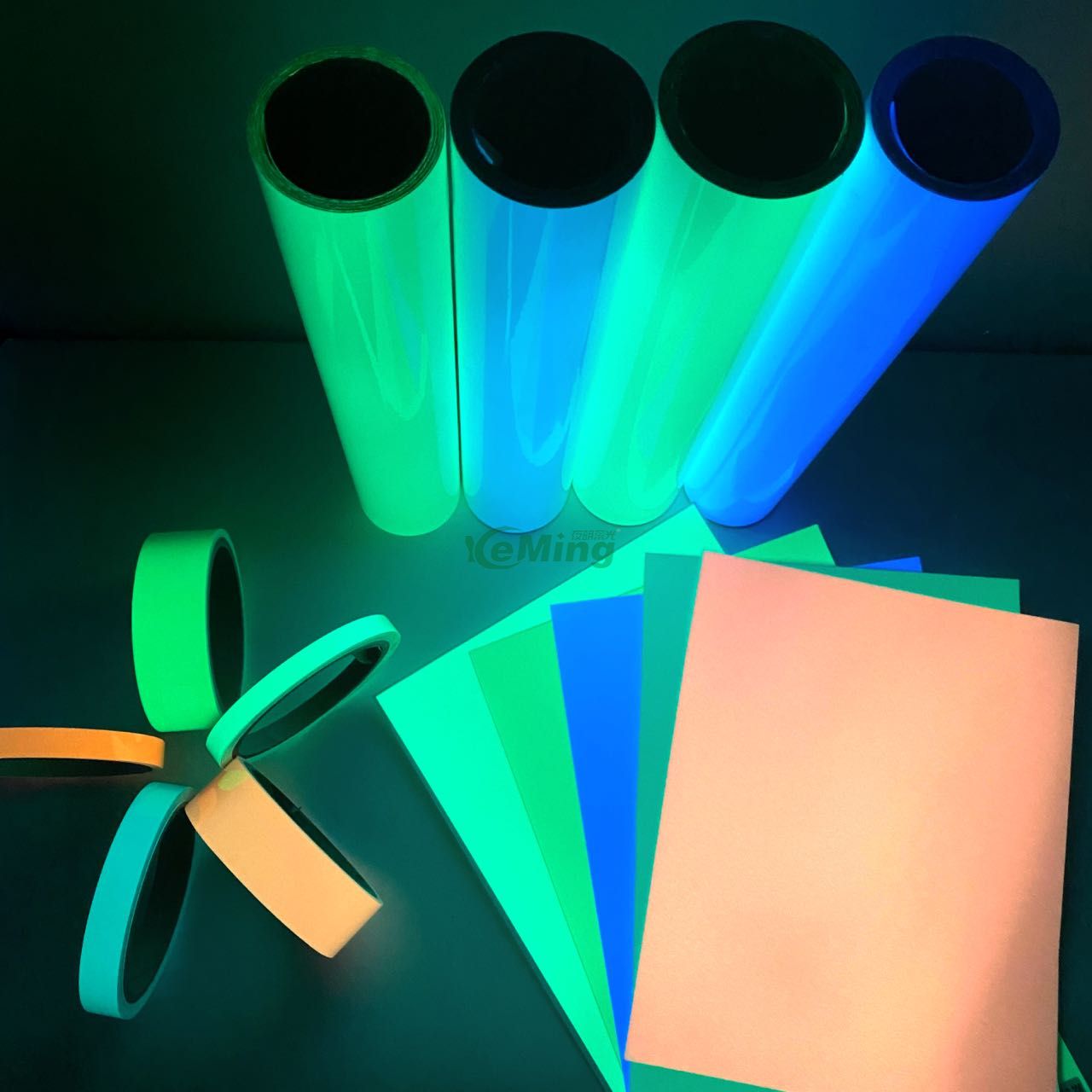 Blue glow in the dark vinyl tape night glow tape safety luminous tapes for walls