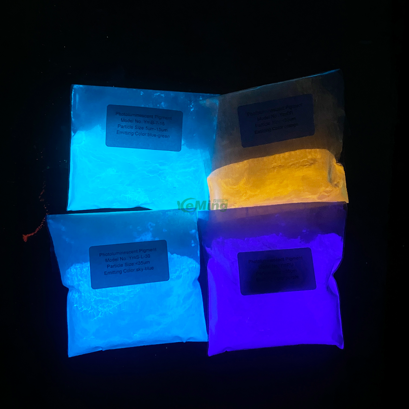 Factory Wholesale Uv Glow Powder Brightest Purple Glow in The Dark Pigment