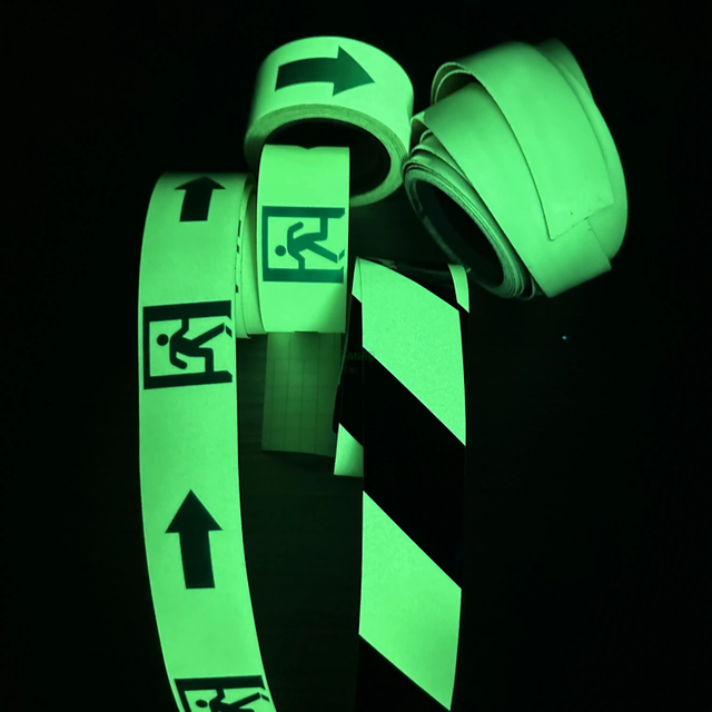 Photoluminescent tape Luminous Film Safety Glow In The Dark Self Adhesive Vinyl Material Glowing Tape
