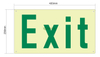 Emergency Photoluminescent Exit Sign Warning Signage Green exit sign Glow in the dark for Business,School,Office