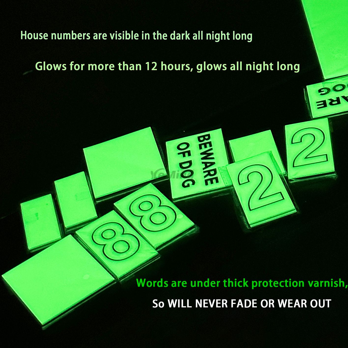 Super Glow in the Dark House Numbers Glow Beware Of Dog Sign Photoluminescent Signs Suppliers