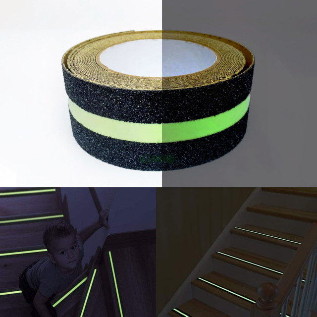  self luminous safety warning anti slip tape adhesive outdoor stair treads non-slip luminescent tape
