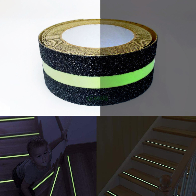  self luminous safety warning anti slip tape adhesive outdoor stair treads non-slip luminescent tape
