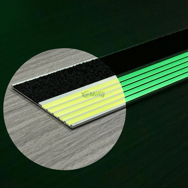 Black Aluminum Stair Nosing Glow in The Dark Strips for Stairs 