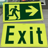 Emergency Photoluminescent Exit Sign Warning Signage Green exit sign Glow in the dark for Business,School,Office