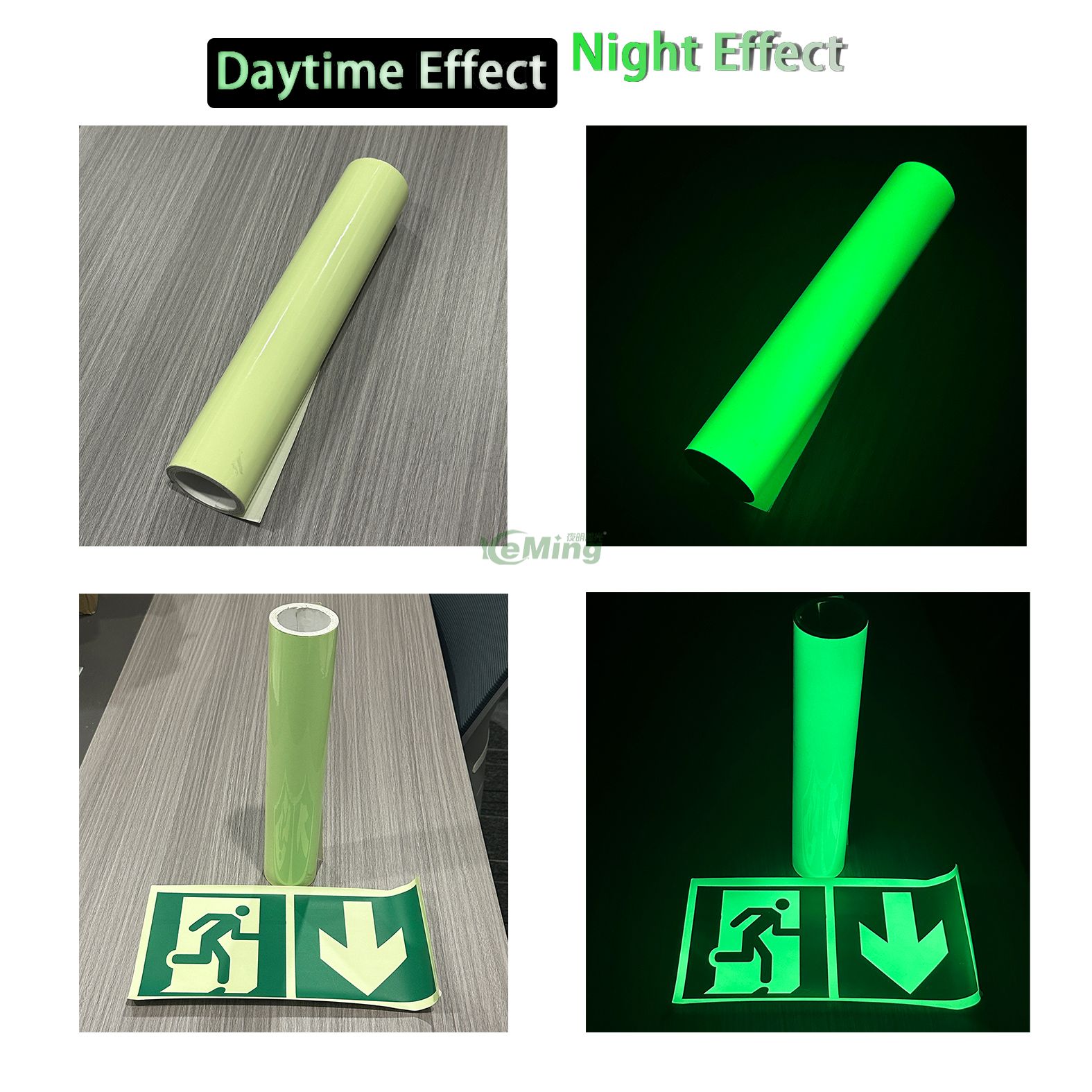 Yellow Green Glow in The Dark Vinyl Printable DIY Photoluminescent Film