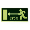 Pedestrian Emergency Exit Distance Marking Signage Tunnel Photoluminescent Signs for Warning Signs