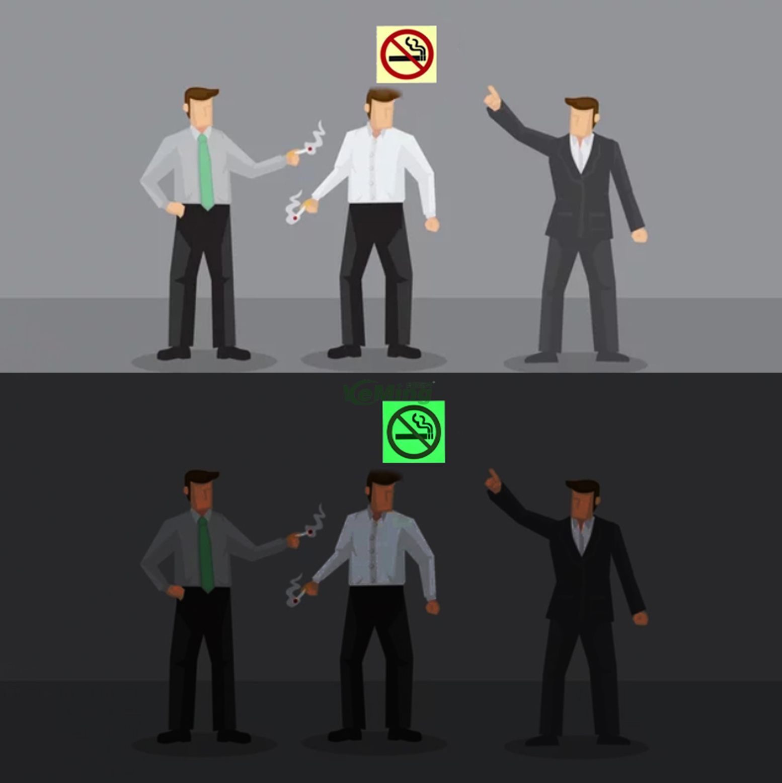 Self-Adhesive PVC No Photography Sign Safety Warning Sign Photoluminescent No Photography Sign No Smoking Sign 