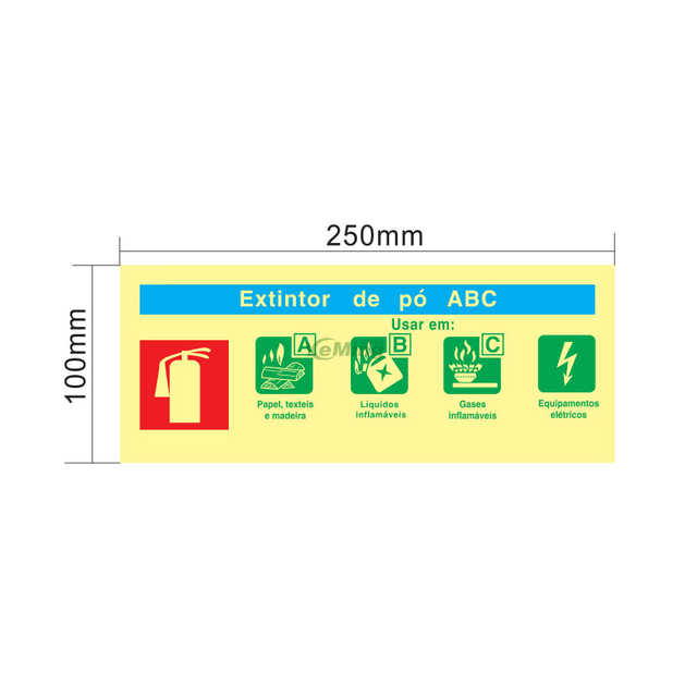 Abc Fire Extinguisher Signage Chemical Powder Fire Extinguishing Agent Sign Luminous Safety Sign