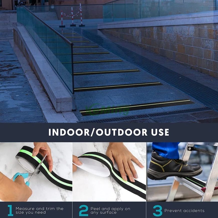 Photoluminescent Safety Tape Strip Glowing Skateboard Grip Anti Slip Tape Glow In The Dark