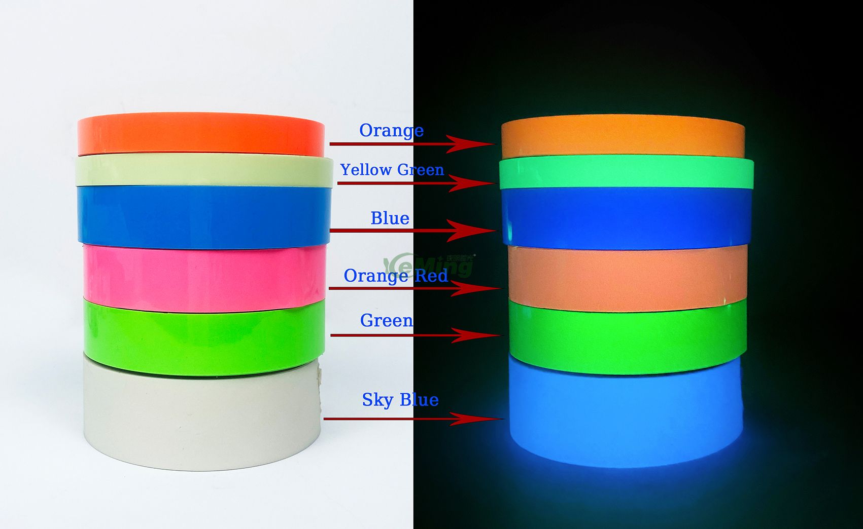 Luminous Vinyl Roll High Luminance Glow in The Dark Film Photoluminescent Vinyl