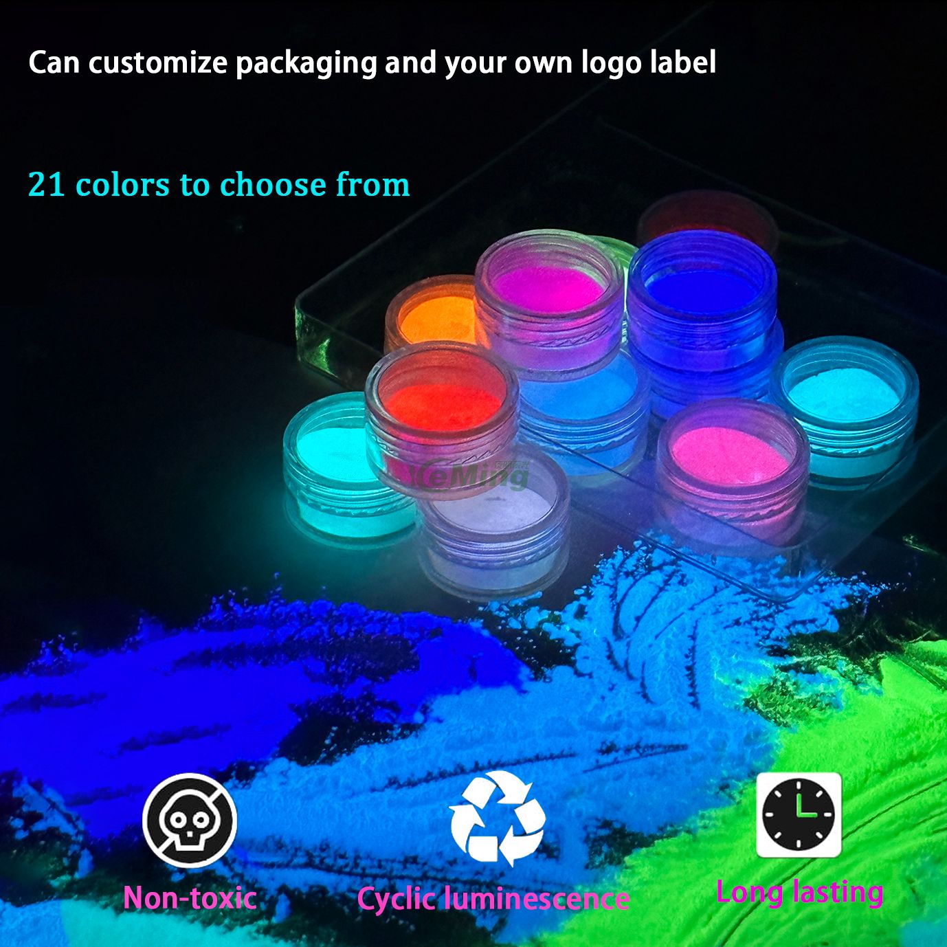 Manufacturer Luminous Glow Pigment Powder for Stone,paint,epoxy Resin,slime