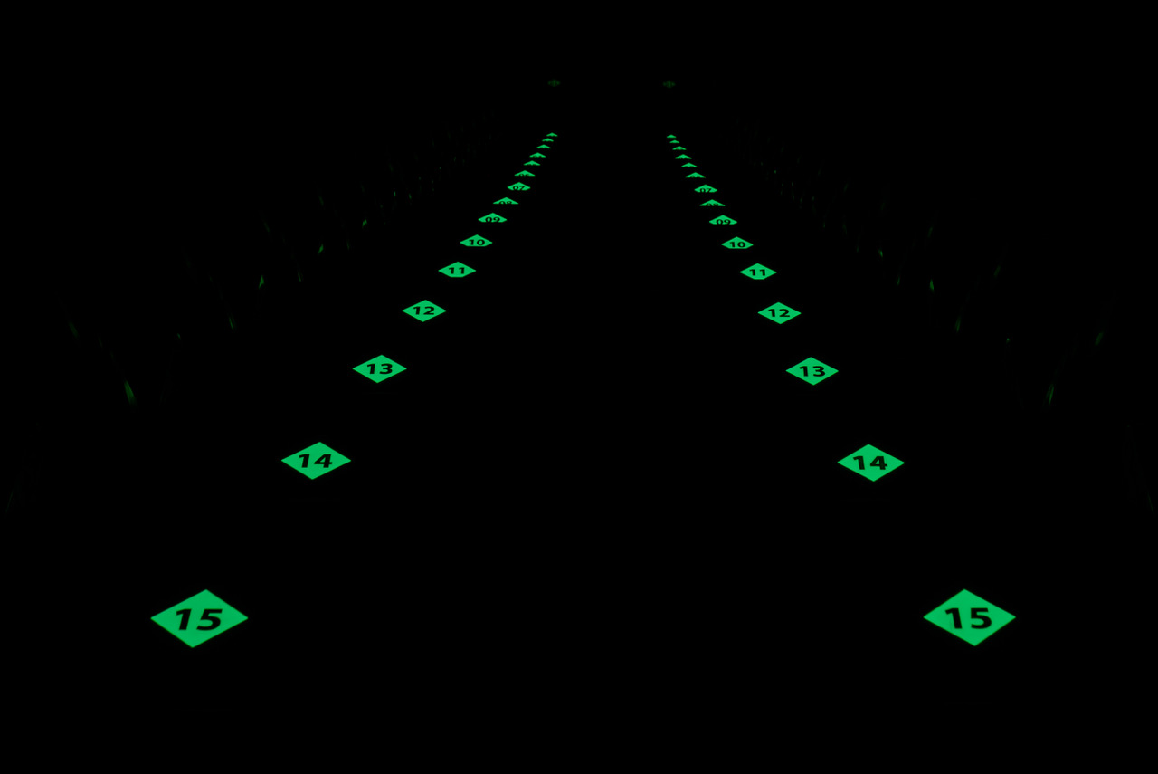 photoluminescent floor sign